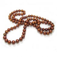 מחרוזת פנינים חומות כפולה