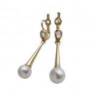 עגיל פנינה תלוי אלגנטי 