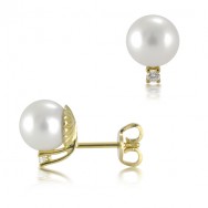 עגיל יהלום פנינה יפנית