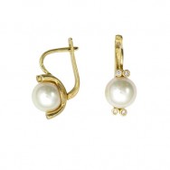 עגיל פנינה בשיבוץ כפול 