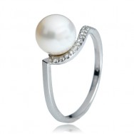 טבעת פנינה ויהלומים עדינה   RFK1034-8