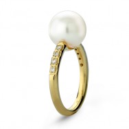 טבעת פנינה ויהלומים קלאסית  RFT1598DI-10